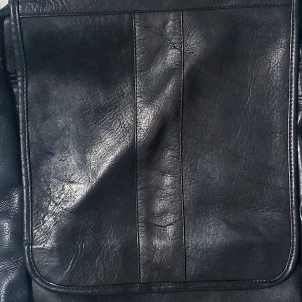 Sheepskin Leather Crossbody Messenger Bag Large